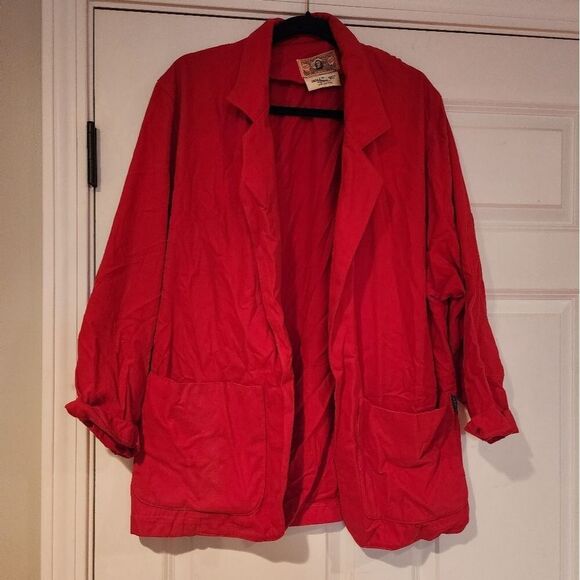 Gene Ewing Bis vintage red Cotton blazer Jacket - Picture 1 of 5